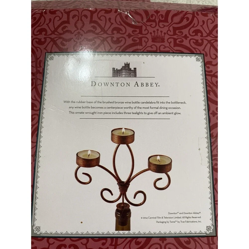 Downton Abbey Wine Bottle Candelabra 3 Tea Light Holder Bronze New 2014